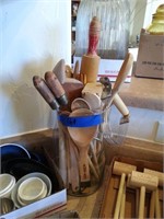 ASSTD WOOD SPOONS, ROLLING PIN, OTHER