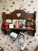 Wall decorative shelf and contents