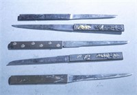 5 Japanese Kogatana knives.