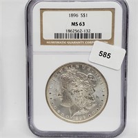 NGC 1896 MS63 90% Silver Morgan $1 Dollar