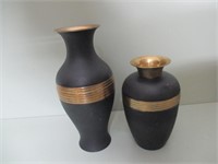 Vintage 1 set of Black Brass Vases