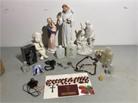 Religious Statues, Rosary Beads & Holy Water