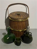 Green Bottles & Barrel Ice Bucket
