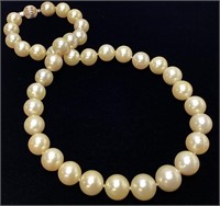 GOLDEN SOUTH SEA PEARL NECKLACE, 14KT YELLOW
