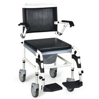 4-in-1 Bedside Commode Wheelchair with Detachablet