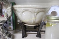 POTTERY BOWL IN STAND