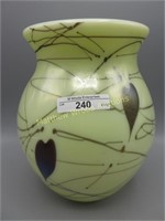 Fenton / Barber 8.5" custard Heart & Vine vase