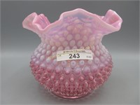 Fenton cranberry opal Hobnail 4.5" vase