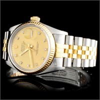 Diamond Rolex DateJust in Two-Tone Watch