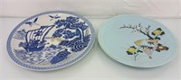 2 Vintage Japanese decorative plates 14" & 12.5"