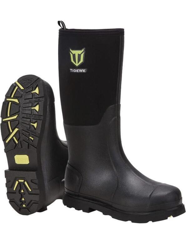 TIDEWE RUBBER WORK BOOT FOR MEN WITH STEEL SHANK,
