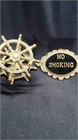 Vtg Brass No Smoking Sign