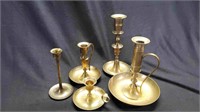 5 Brass Candle Holders