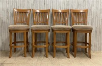 Four Upholstered Bar Stools