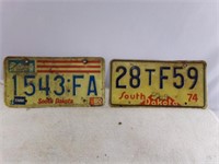 Red White & Blue South Dakota License Plates