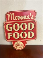 MAMAS GOOD FOOD BEST BURGERS METAL SIGN