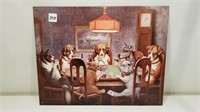 "Dogs Playing Poker" Tin sign 16" X 12-1/2"