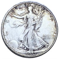 1937-D Walking Liberty Half Dollar ABOUT UNC