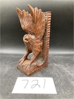 Carved Wooden Eagle Book End