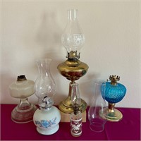 5 New & Vintage Oil Lamps + Chimney