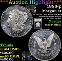 *Highlight* 1888-p Morgan $1 Graded Select Unc+ DM