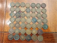 47 1800-1900 Indian head pennies