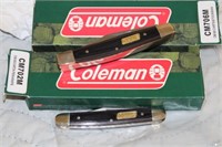 (2) COLEMAN KNIVES IN BOXES