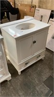 30in WHITE VANITY BASE, WILL NEED TOP