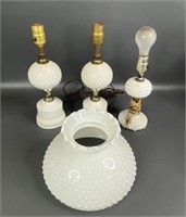 Milk Glass Lamps and Globe