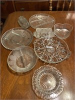 Misc glassware/relish plates