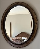 Oval Beveled Mirror Framed Wall Decor