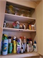 ALL CONTENTS OF CABINETS AND FLOOR - RIGHT SIDE OF