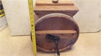 Small Wooden Barrel Butter Churn 15"H, 12" Dia.