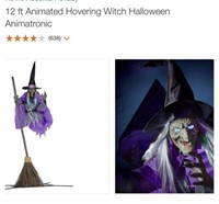 12ft Animated LED Hovering Witch