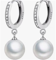(New)Pearl Earrings for Women Sterling Silver