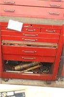 TOOL BOX, 17X31, SOME CONTENTS, GREASEGUNS ETC