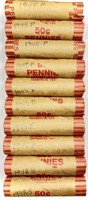 (10) Rolls 1940's Wheat Cent Penny Lot