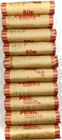 (10) Rolls 1920's Wheat Cent Penny Lot