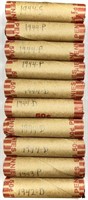 (10) Rolls 1940's Wheat Cent Penny Lot