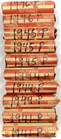 (10) Rolls 1940's Wheat Cent Penny Lot