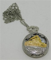 Battery-Operated Pocket Watch with a Train on