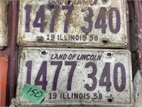1958 Illinois License Plate