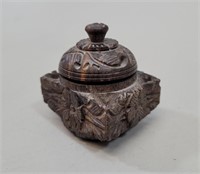 Hand Carved Trinket Box vtg