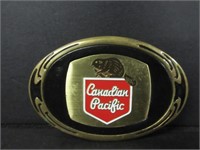 VINTAGE BRASS CP RAILROAD BELT BUCKLE