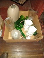 Box lot of vases