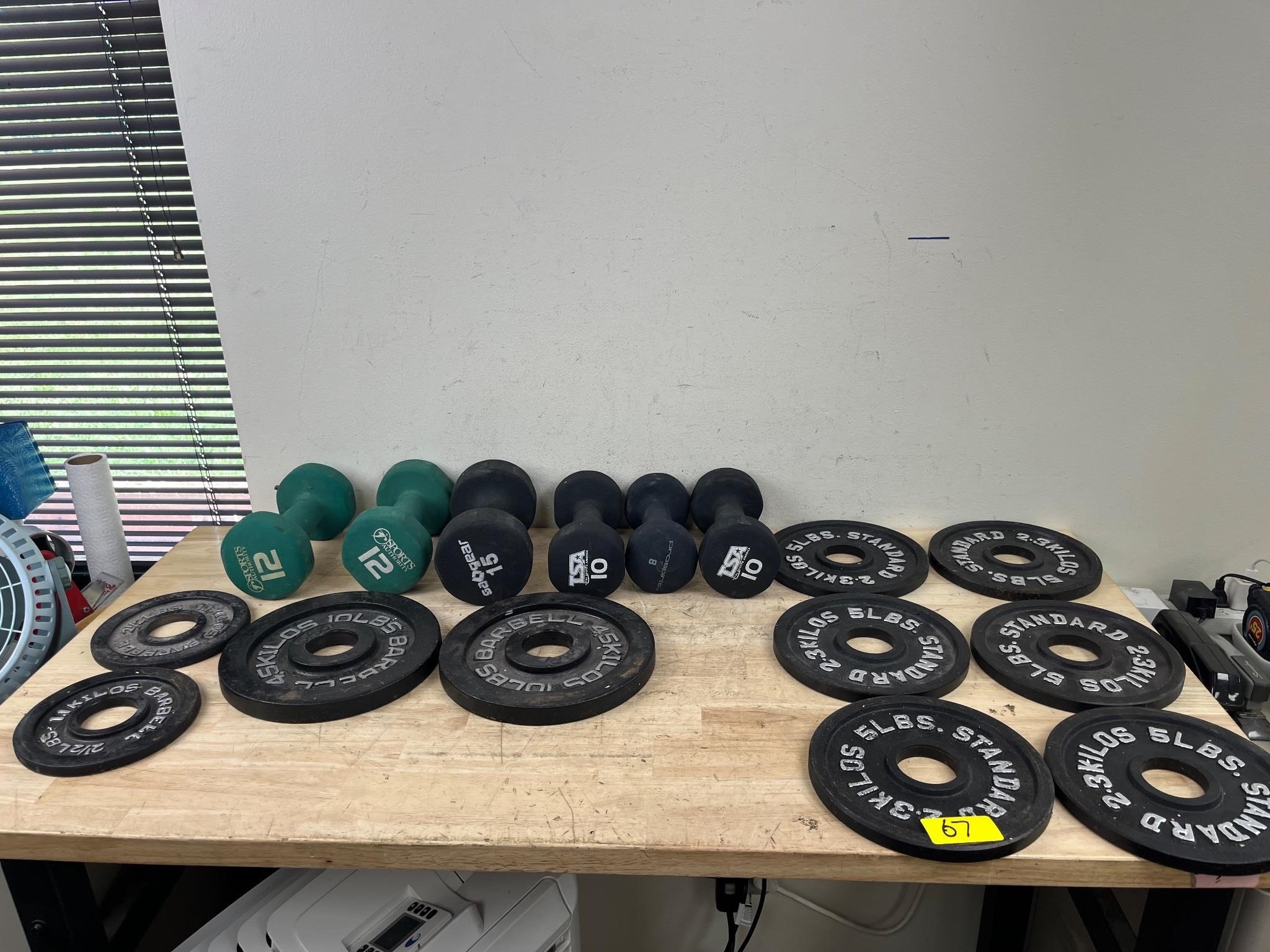 Weights, Metal Plates, Dumbbells