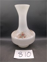 Vintage White Glass Floral Vase