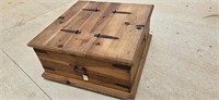 Rustic Pine Storage Coffee Table 35"X35"X17"