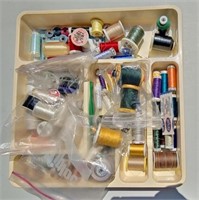 Tray Of Spools Of Thread Good Assortment