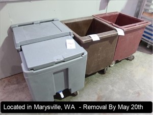 LOT, (3) ASSORTED ICE BINS ON CASTERS